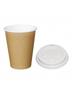 Fiesta Special Offer Fiesta Brown 340ml Hot Cups and White Lids