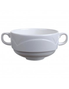 Steelite Manhattan Bianco Handled Soup Cups 284ml