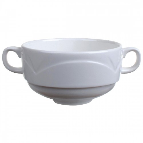 Steelite Manhattan Bianco Handled Soup Cups 284ml
