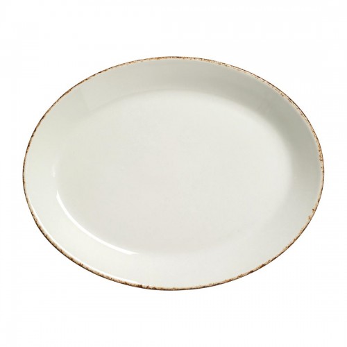 Steelite Brown Dapple Oval Coupe Plates 280mm