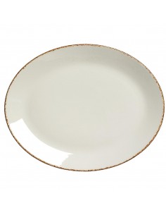 Steelite Brown Dapple Oval Coupe Plates 342mm