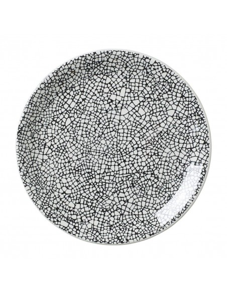 Steelite Ink Crackle Black Coupe Plates 153mm