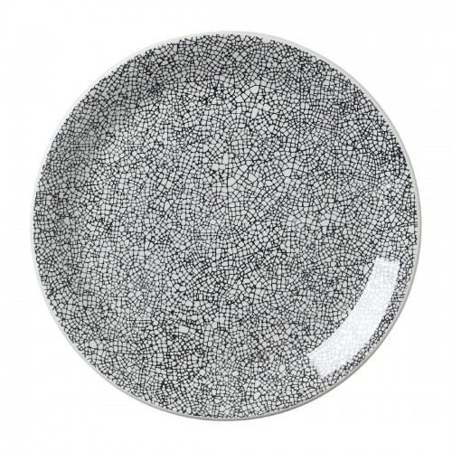 Steelite Ink Crackle Black Coupe Plates 253mm