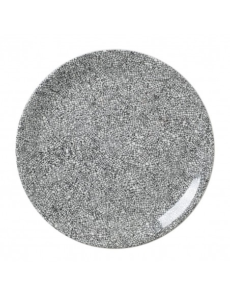 Steelite Ink Crackle Black Coupe Plates 300mm