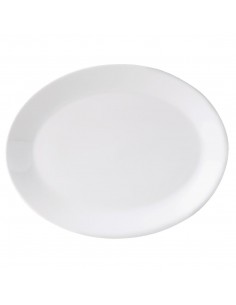 Steelite Monaco White Mandarin Oval Dishes 330mm