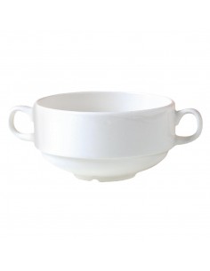 Steelite Monaco White Stacking Handled Soup Cups 285ml