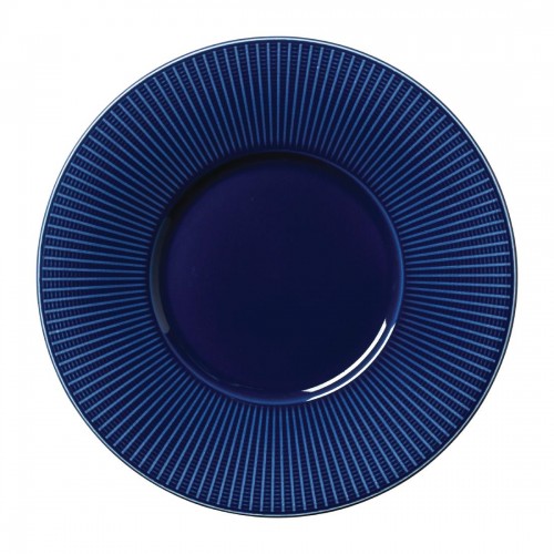 Steelite Willow Azure Gourmet Plates Medium Well Blue 285mm