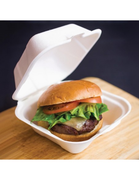 Vegware Compostable Bagasse Burger Boxes 152mm