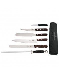 Victorinox Rosewood Knife Set With 20cm Chefs Knife and Wallet