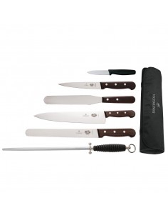 Victorinox Rosewood Knife Set With 25cm Chefs Knife and Wallet