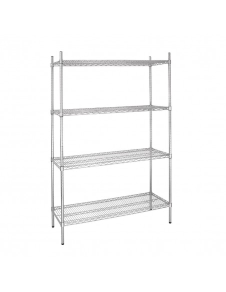 Vogue 4 Tier Wire Shelving Kit, Wire Shelving Parts Uk