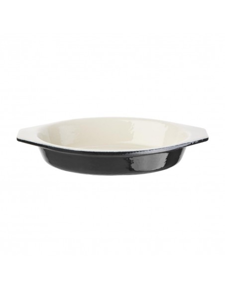 Vogue Black Oval Gratin Dish 650ml