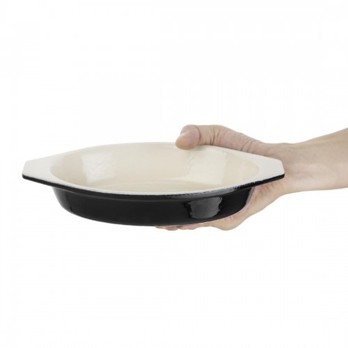 Vogue Black Oval Gratin Dish 650ml