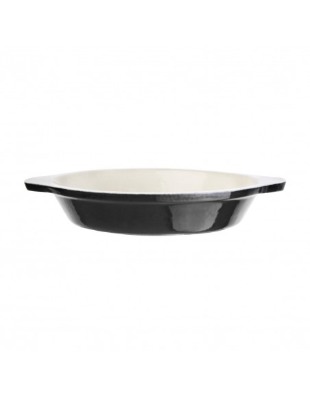 Vogue Black Round Gratin Dish