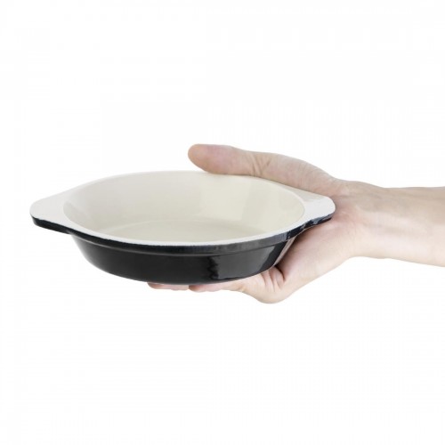 Vogue Black Round Gratin Dish