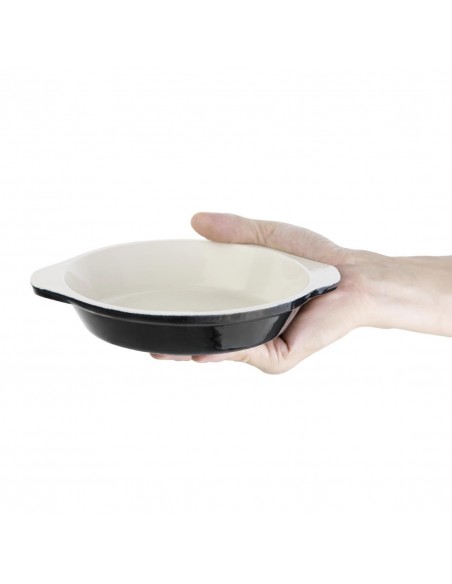 Vogue Black Round Gratin Dish