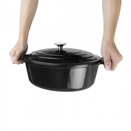 Vogue Oval Black Casserole Dish