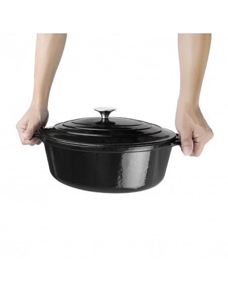 Vogue Oval Black Casserole Dish