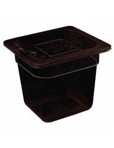 Vogue Polycarbonate 1/6 Gastronorm Container 65mm Black