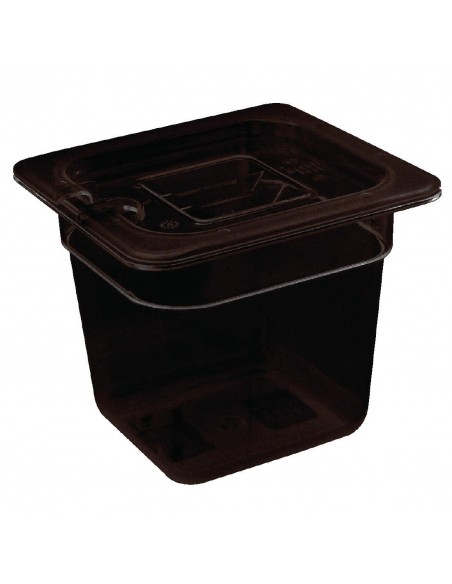Vogue Polycarbonate 1/6 Gastronorm Container 65mm Black