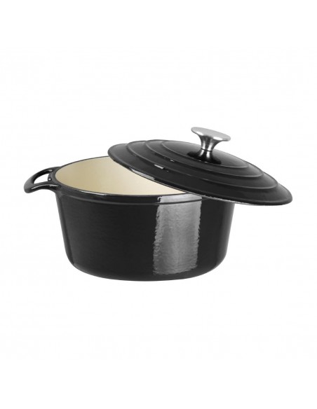 Vogue Round Black Casserole Dish