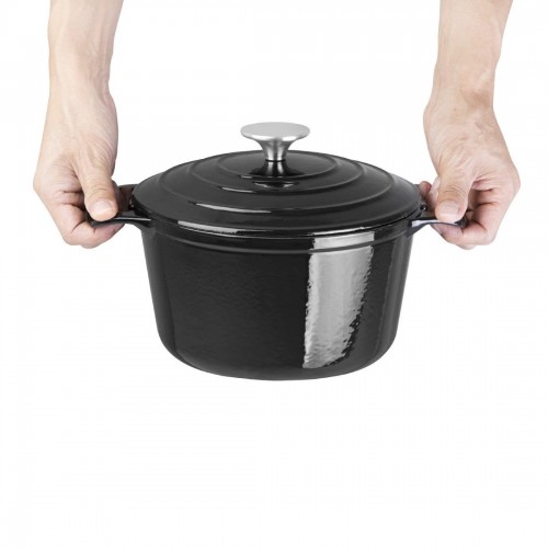 Vogue Round Black Casserole Dish