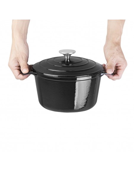 Vogue Round Black Casserole Dish