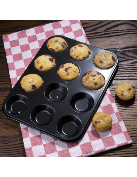 Vogue Carbon Steel Non-Stick Mini Muffin Tray 12 Cup