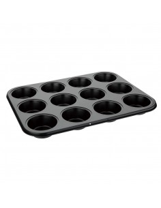 Vogue Carbon Steel Non-Stick Muffin Tray 12 Cup