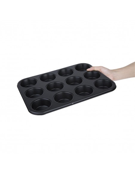 Vogue Carbon Steel Non-Stick Muffin Tray 12 Cup