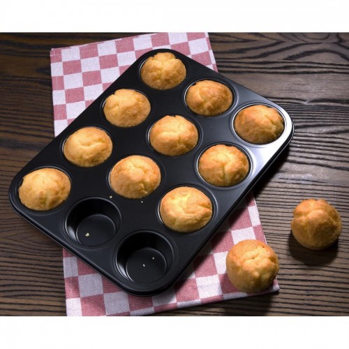 Vogue Carbon Steel Non-Stick Muffin Tray 12 Cup