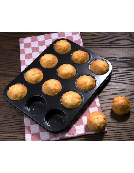 Vogue Carbon Steel Non-Stick Muffin Tray 12 Cup