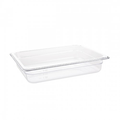 Vogue Polycarbonate 1/2 Gastronorm Container 65mm Clear