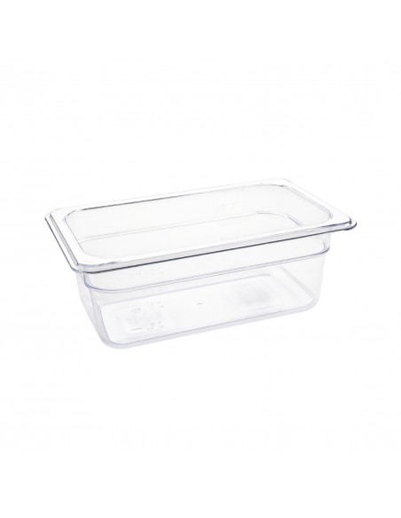 Vogue Polycarbonate 1/4 Gastronorm Container 100mm Clear