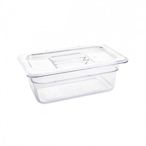 Vogue Polycarbonate 1/4 Gastronorm Container 100mm Clear