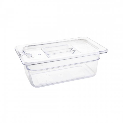 Vogue Polycarbonate 1/4 Gastronorm Container 100mm Clear