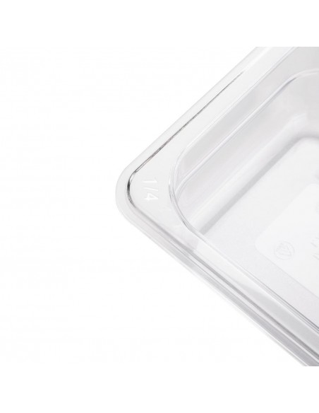 Vogue Polycarbonate 1/4 Gastronorm Container 100mm Clear