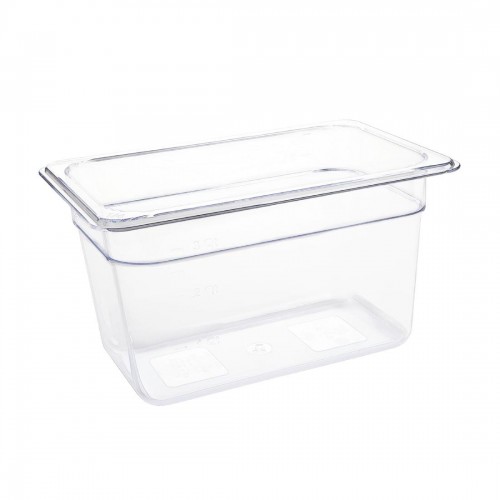 Vogue Polycarbonate 1/4 Gastronorm Container 150mm Clear