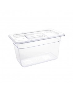 Vogue Polycarbonate 1/4 Gastronorm Container 150mm Clear 2