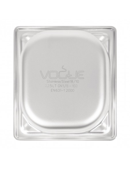 Vogue Heavy Duty Stainless Steel 16 Gastronorm Pan 150mm