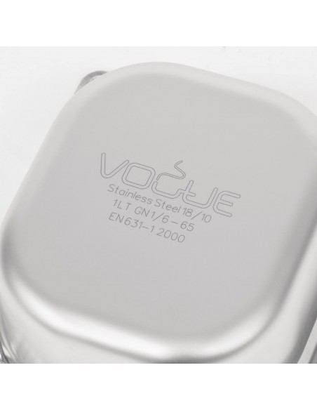 Vogue Heavy Duty Stainless Steel 16 Gastronorm Pan 65mm