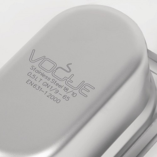 Vogue Heavy Duty Stainless Steel 19 Gastronorm Pan 65mm