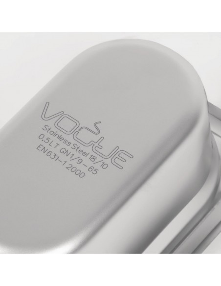 Vogue Heavy Duty Stainless Steel 19 Gastronorm Pan 65mm
