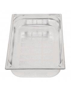 Vogue Heavy Duty Stainless Steel Perforated 11 Gastronorm Pan 100mm 2