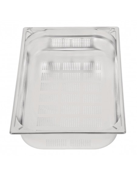 Vogue Heavy Duty Stainless Steel Perforated 11 Gastronorm Pan 100mm