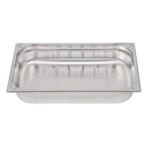 Vogue Heavy Duty Stainless Steel Perforated 11 Gastronorm Pan 100mm