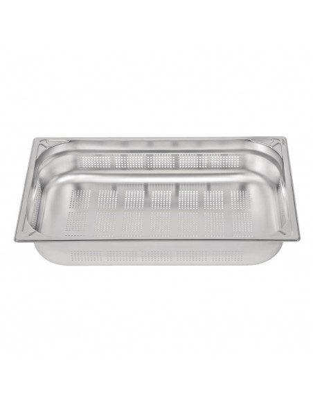 Vogue Heavy Duty Stainless Steel Perforated 11 Gastronorm Pan 100mm