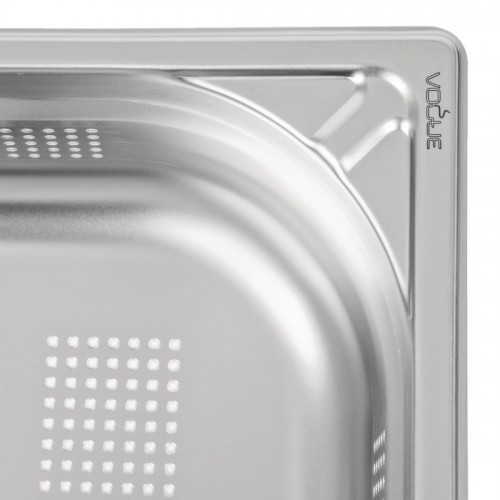 Vogue Heavy Duty Stainless Steel Perforated 11 Gastronorm Pan 100mm