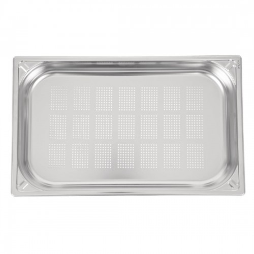 Vogue Heavy Duty Stainless Steel Perforated 11 Gastronorm Pan 65mm
