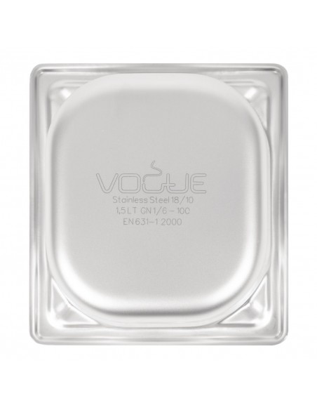 Vogue Heavy Duty Stainless Steel 16 Gastronorm Pan 100mm